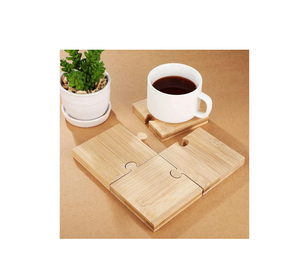 Fabricación Posavasos de rompecabezas de madera de acacia maciza Posavasos de madera de acacia rústica de moda Más vendidos - Product Image 1