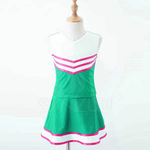 Tenues de cheerleading personnalisées avec logo, dernière conception, vêtements d'entraînement en spandex, impression OEM, contraste de couleurs, pour filles et adultes, vente en gros, haute qualité - Product Image 2