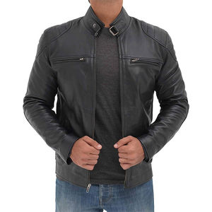 Chaquetas de cuero ajustadas personalizadas para hombre Chaqueta de diseño personalizada para hombre personalizada para su propio diseño de logotipo - Product Image 3
