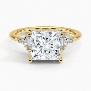 Princesse coupe 1-3 CT centre pierre laboratoire cultivé diamant et la bague de fiançailles Art déco cadeau en or massif pour unisexe - Product Image 1