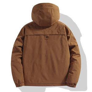 แจ็กเก็ตปีนเขากันน้ำสำหรับผู้ชาย, เสื้อแจ็กเก็ตผู้ชายมีซิประบายอากาศได้คอปกสีทึบสไตล์ลำลอง - Product Image 5