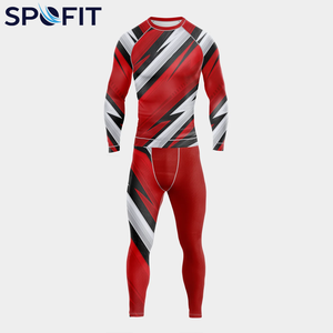 Conjunto de Rashguard y Leggings de MMA en Tela Cómoda de Spandex y Poliéster, Sublimación Personalizada, Impresión a Color Personalizada - Product Image 1