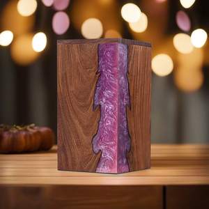 Handcrafted Rosewood <b>Pink</b> Resin Design Urn <b>Box</b> Unique Memorial Keepsake for Ashes Urn Unique <b>Gift</b> wooden urns - Product Image 2