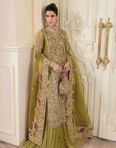 OEM Service Custom Size Heavy Handmade Embroidery Modern Lace Wedding Party Wear Gharara <b>Dress</b> Indian Pakistani Boutique Women - Product Image 4