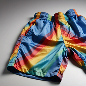 Pantalones cortos cortavientos con panel personalizado para hombre, pantalones cortos cortavientos para senderismo con cintura elástica, pantalones cortos impermeables de nailon para acampar para hombre - Product Image 2