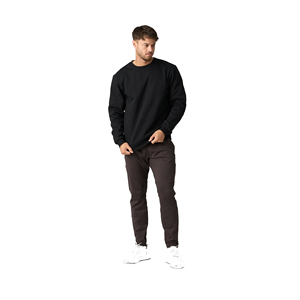 Sweat-shirt pour homme à col rond en coton 100% écologique, imprimé sur le devant, logo personnalisé, tissu 300g - Product Image 1