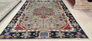 Belle Oushak noué à la main 100% laine écologique antidérapant moderne tapis doux boucle pile Durable cuisine bureau porte - Product Image 4