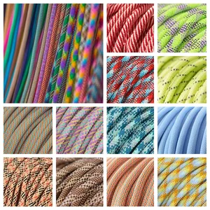 Custom Macaron Braided Polyester Cordage GRS Recycled Eco-friendly Outdoor Walking Slip Lead Spring Pet Dog Leash