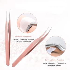 5 pièces de haute qualité Volume en acier inoxydable Extension de cils pince à épiler ensemble or Rose Durable et précision pour les Extensions de cils - Product Image 6