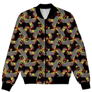 แจ็คเก็ตบอมเบอร์แบบวาร์ซิตี้ ผลิตตามสั่ง พิมพ์ลายแบบซับลิเมชั่น ระบายอากาศได้ดี กันลม ผลิตจากไนลอน/โพลีเอสเตอร์ พร้อมสีที่กำหนดเองสำหรับผู้ชาย - Product Image 3