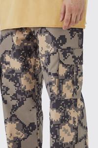 New arrived 2025 100% Cotton camo textured <b>Mens</b> Sweatpants Custom screen Printed Logo 6 pockets <b>Baggy</b> sweatpants for <b>mens</b> - Product Image 4