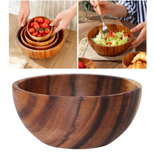 Food Safe Wooden Round <b>Bowl</b> Sticker <b>Enamel</b> & Natural Colour Small Size Dessert <b>Bowl</b> for Kitchen & Table Top Decoration - Product Image 3