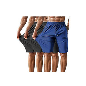Pantalon de survêtement athlétique pour hommes, short de gymnastique taille moyenne avec logo sur le devant, vente en gros, vêtements de sport à compression pour la course à pied, le fitness et le sport - Product Image 1