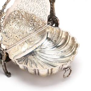 Victorian Silver Plated Folding Scallop Shell Biscuit Box Warmer English Reproduction Sheffield Style Metalware Collectible - Product Image 5