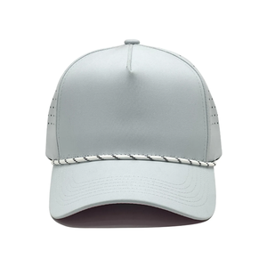 Custom Sporty 5-Panel <b>Waterproof</b> Golf <b>Hat</b> with Laser Cut Design 100% Polyester Adjustable Unisex Headwear - Product Image 3