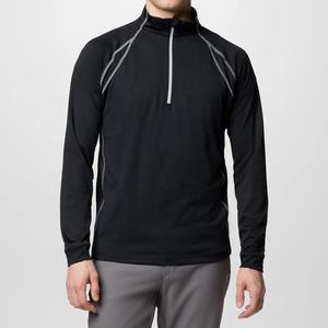 Vente en gros de tissu de marque de qualité 160g, coupe ajustée, couleur unie, pull à fermeture éclair quart de golf, logo personnalisé, 100% polyester respirant pour hommes - Product Image 5
