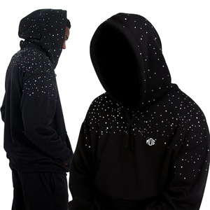 Sudadera con Capucha de Algodón Personalizada para Hombre, con Lentejuelas de Colores, Sudadera con Pedrería Completa, Proveedor OEM, EE. UU. - Product Image 1