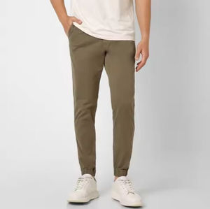 Pantalon de survêtement en toile épais pour homme, coupe décontractée, double taille, coupe ample, taille mi-haute, molleton épais, imperméable, respirant, évasé - Product Image 5