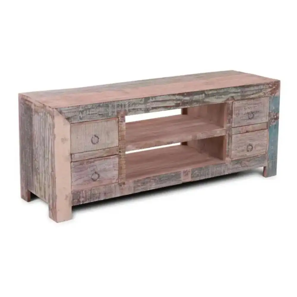 modern luxury vintage antique royal living room wooden designer tv cabinet with 4 drawers