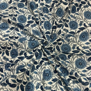 Tissu en coton léger imprimé à la main de Jaipur, 60x60, pour robes, sacs, housses et vêtements pour filles - Product Image 1