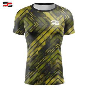 Vente en gros de chemises de gymnastique à manches courtes et compression, sublimées sur mesure, chemises BJJ Rashguard, MMA pour hommes - Product Image 3