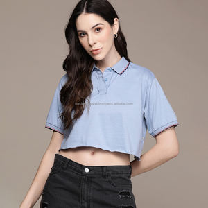 Nardon Apparel Camiseta corta de manga corta personalizada de alta calidad Camiseta corta informal de verano para mujer - Product Image 4