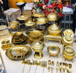 จานอุ่นอาหารสีทองสแตนเลสสีเงินสำหรับโรงแรมจานเสิร์ฟหรูหราปรับแต่งได้ตามต้องการ - Product Image 4