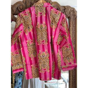Lady's Casual Tiger Pink Neon <b>Pyjama</b> with Elastic Waist and Drawstring Breathable Spandex Fabric <b>for</b> Spring <b>Summer</b> and Autumn - Product Image 2
