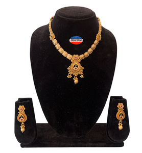 Conjunto de collar tradicional de cobre, conjunto de collar tradicional indio para mujer, joyería chapada en oro - Product Image 1