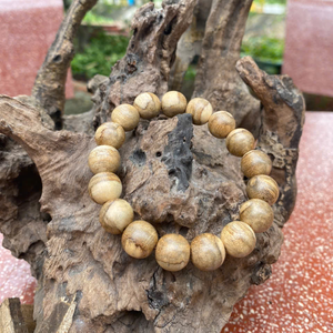 สร้อยข้อมือไม้อาการ์วู้ดลูกปัดขนาด12-15มม. ของแท้จากเวียดนามอุปกรณ์เสริมที่ปราศจากน้ำมันหอมระเหย - Product Image 1