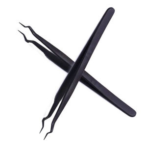 Kaamir Instruments Práctico Aislamiento Anti-Magnético Acero Inoxidable Punta Lisa 10mm Pinzas de Extensión de Pestañas para Pestañas - Product Image 1