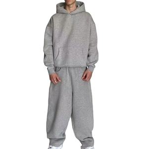 PUFFIN SPORTS – Nouveaux ensembles streetwear pour hommes, 100 % coton, imprimé logo personnalisé, 2-en-1, hiver, à capuche, avec cordon de serrage, respirants, en polaire, avec poches latérales - Product Image 1