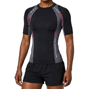 Custom <b>Mens</b> Short Sleeve MMA Rash Guard Quick Dry Breathable Athletic <b>Compression</b> <b>Shirt</b> for BJJ Surfing Gym Training - Product Image 6