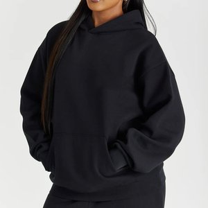 Survêtements noirs à logo personnalisé très demandés, pantalons décontractés, survêtements à capuche pour femmes, respirants, pour l'extérieur, style streetwear - Product Image 3