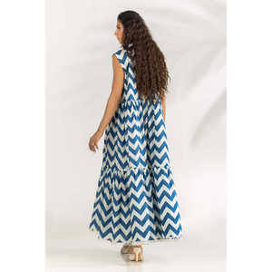 Robe longue imprimée en cambric IPS-77465 – Décontractée, sexy, élégante, respirante, col carré, idéale pour le bureau et le style urbain - Product Image 3