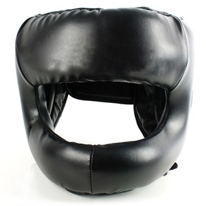 Protector de cabeza de protección de casco de boxeo de cuero negro con logotipo personalizado profesional de alta calidad - Product Image 5