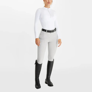 Custom Women's Horse Riding Half Zipper <b>Long</b> <b>Sleeve</b> Shirt Quick Dry Equestrian Clothes Breathable Spandex <b>Base</b> <b>Layer</b> Wholesale - Product Image 1
