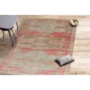 Tapis de style turc rouge : design vintage, tapis imprimé adapté aux animaux domestiques, tapis fin non tissé - Product Image 3