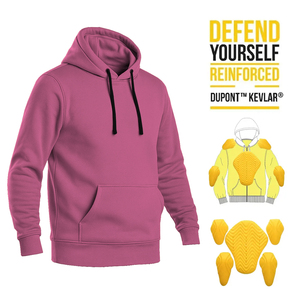 Sweat à capuche de protection pour moto avec doublure en Kevlar Aramid, sweat à capuche avec armure de niveau 2 CE, sweat à capuche de protection pour la conduite à moto - Product Image 1