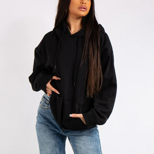 Haute qualité femmes sweat à capuche surdimensionné lourd polaire coton pull coupe ample goutte épaule confortable chaud à manches longues élégant - Product Image 4