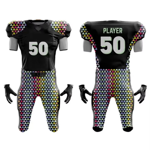 Maillot de football américain personnalisé grande taille pour adultes, respirant, 100 % polyester, séchage rapide, manches courtes, ensemble de sport élégant - Product Image 1