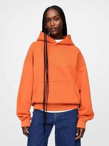 High Quality 100% Cotton Unisex Hoodie for Men <b>Orange</b> colour Pullover Sweatshirt Custom Logo French Terry <b>Hoodies</b> Comfortable - Product Image 4