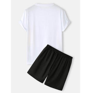 Offre Spéciale shorts respirants lourds hommes ensemble Logo personnalisé séchage rapide évacuation de l'humidité entraînement couleur unie ensemble d'été - Product Image 2