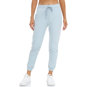 Pantalones de chándal de cintura alta de color gris claro para mujer, pantalones de chándal informales con logotipo personalizado y estilo frontal plano, novedad - Product Image 4