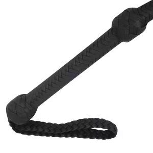 Fouet en cuir de vache tressé noir artisanal de qualité supérieure, de 04 à 16 pieds, 16 tresses, construction avec support abdominal, fabrication sur mesure, foncé - Product Image 2