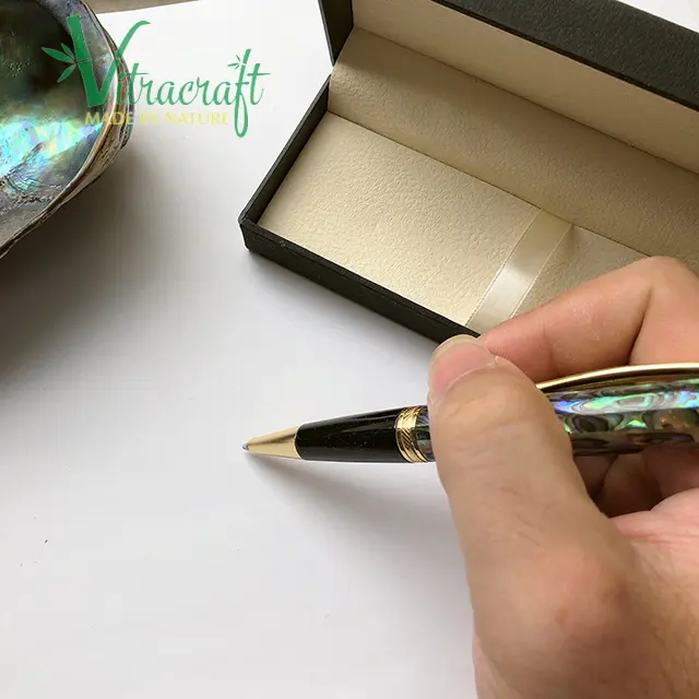 Premium handmade pen products Special Abalone Shell inlaid pen Luxurious handmade signature pen Is a unique souvenir