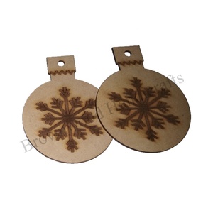 Premium MDF tallado árbol de Navidad decoración conjunto de 2 adornos artísticos diseño personalizado para Navidad Año Nuevo vacaciones pantalla - Product Image 6