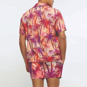 Nouveau Offre Spéciale en gros été partout imprimer nouveau hawaïen vêtements de plage hommes chemises et shorts ensemble en grande taille à 5XL - Product Image 3