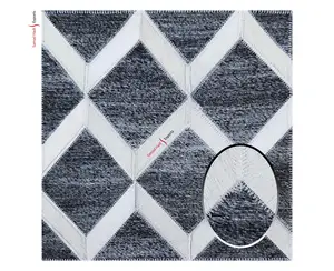 最便宜的价格趋势设计刺绣皮革地毯手工工匠批量销售在线牛皮地毯酒店