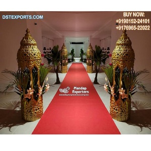 Décoration de passerelle de salle de mariage Lampes marocaines Décoration de passerelle de mariage traditionnelle Lampes marocaines en fibre de mariage arabe - Product Image 1